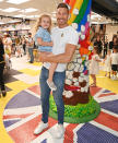 <p>Tom Hopper and daughter Truly attend the re-opening of the LEGO Flagship Store in London's Leicester Square on Aug. 9.</p>