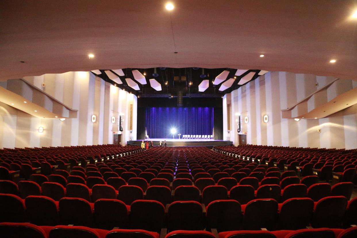 A view from the sound booth at the Johnny Mercer Theatre.