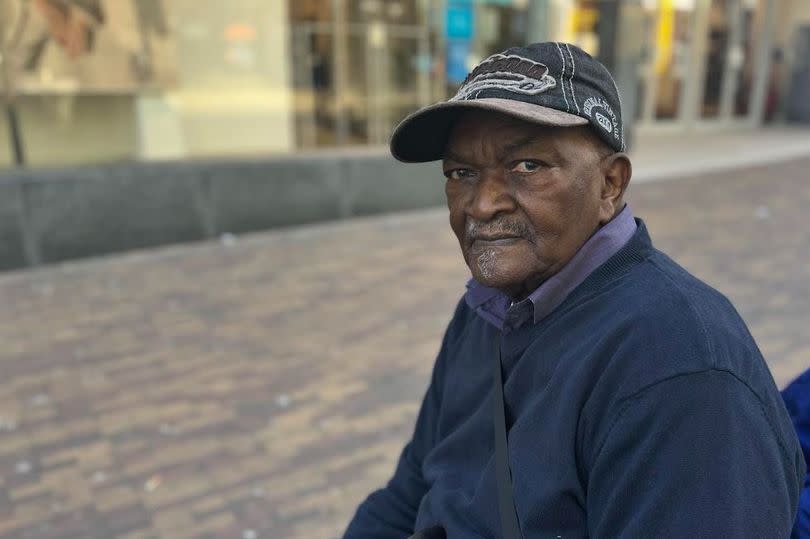 James, a retired Hackney local, sat outside the failed fashion hub along Morning Lane