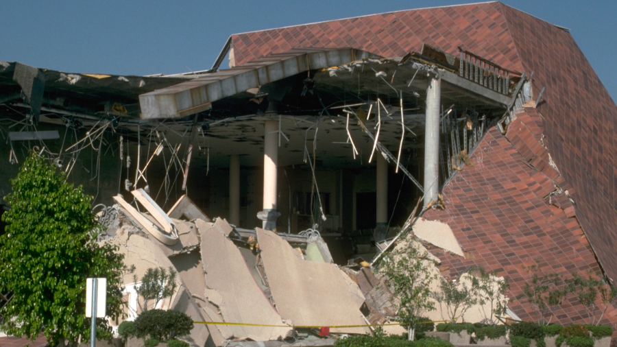 Damage is seen from the 1994 Northridge earthquake