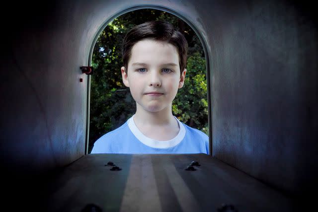 <p>Richard Cartwright/CBS via Getty</p> Sheldon (Iain Armitage) in the 'Young Sheldon' episode 'A Patch, a Modem, and a Zantac.'