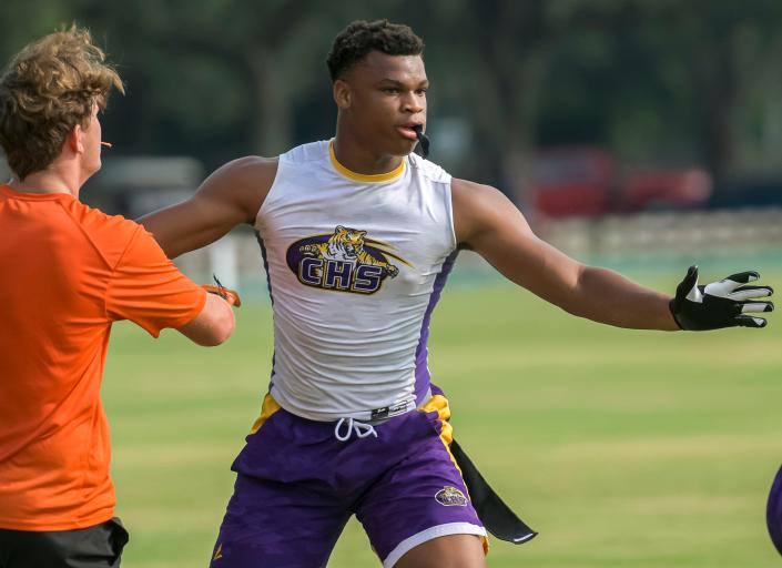 Columbia defensive back Amare Ferrell covers a receiver during the Florida High School 7v7 Association state championship in The Villages on Friday. Ferrell committed Sunday night to Indiana.