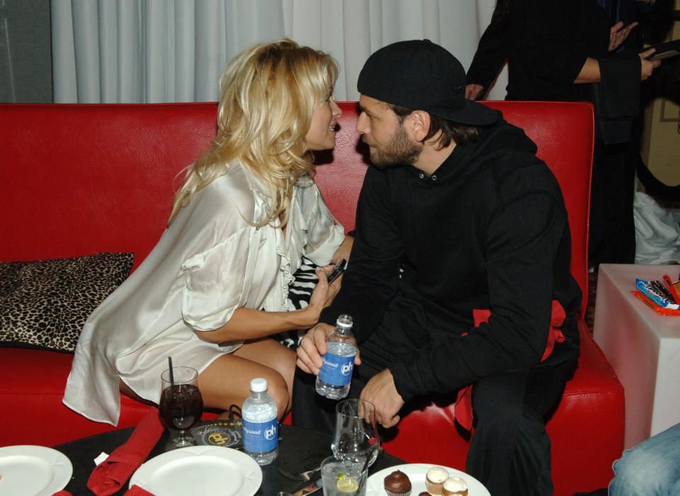 LAS VEGAS - NOVEMBER 16:  Actress Pamela Anderson and Rick Salomon at Planet Hollywood Resort & Casino's Grand Opening Weekend on November 16, 2007 in Las Vegas, Nevada.  (Photo by Denise Truscello/WireImage) 