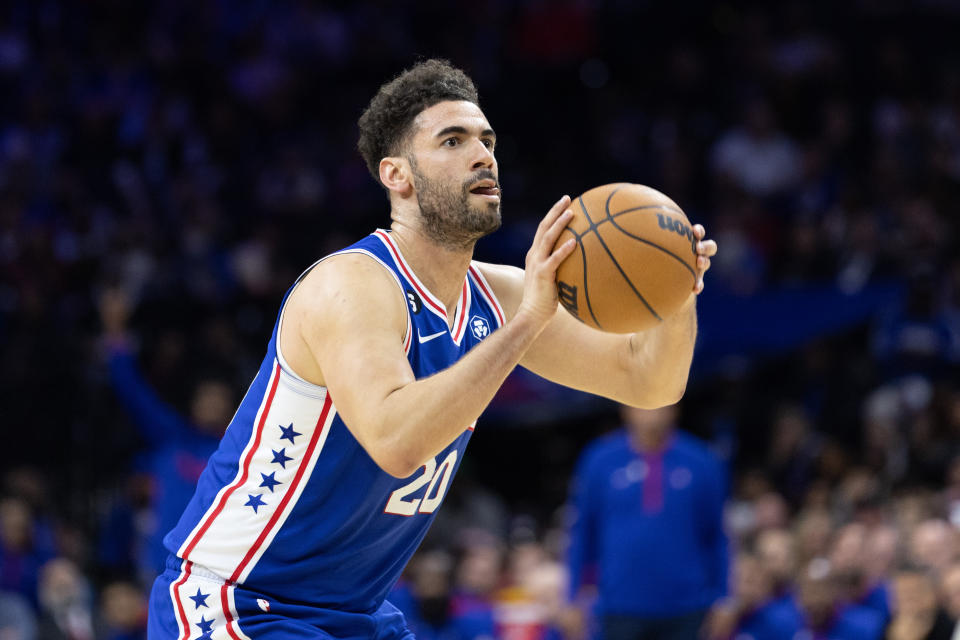 Georges Niang shooting a free throw