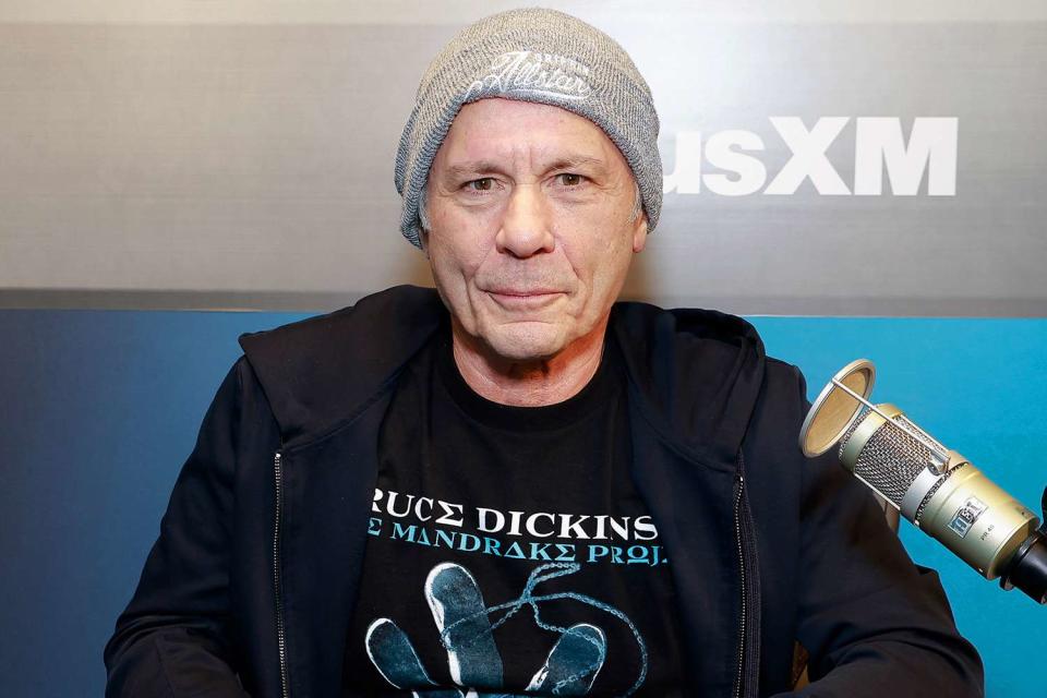 <p>Jason Mendez/Getty Images</p> Bruce Dickinson in New York City in January 2024