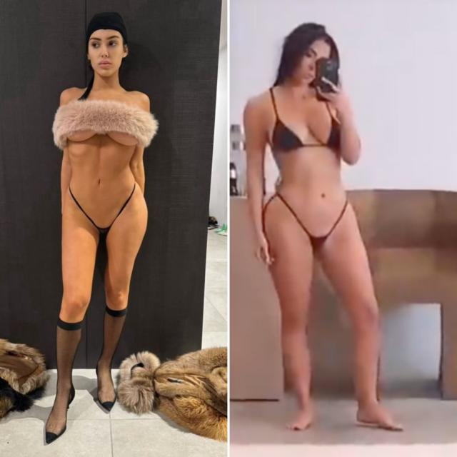 Kanye West's Wife Bianca Wears Kim Kardashian's Skims Microthong 2 Years  After She Modeled It [Photos]