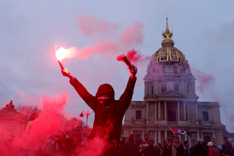 FILE PHOTO: Nationwide strike in France against pension reform