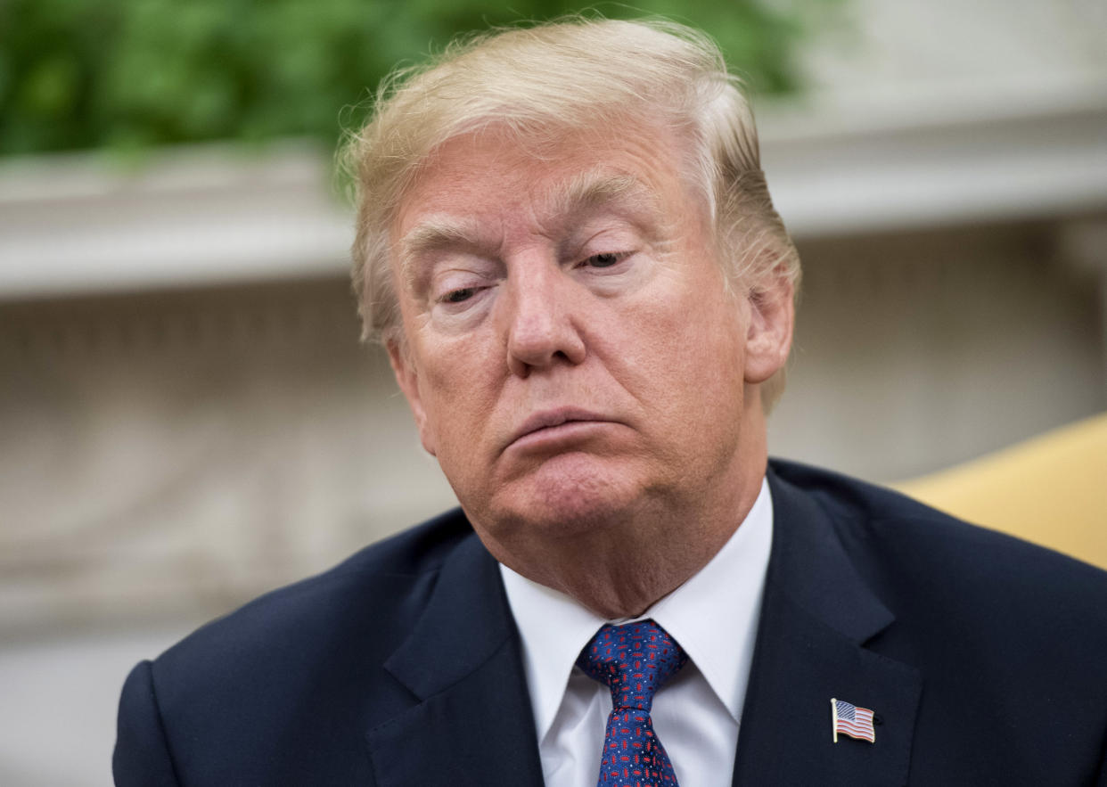 President Trump at the White House, Oct. 19, 2017. (Photo: Kevin Dietsch-Pool/Getty Images)