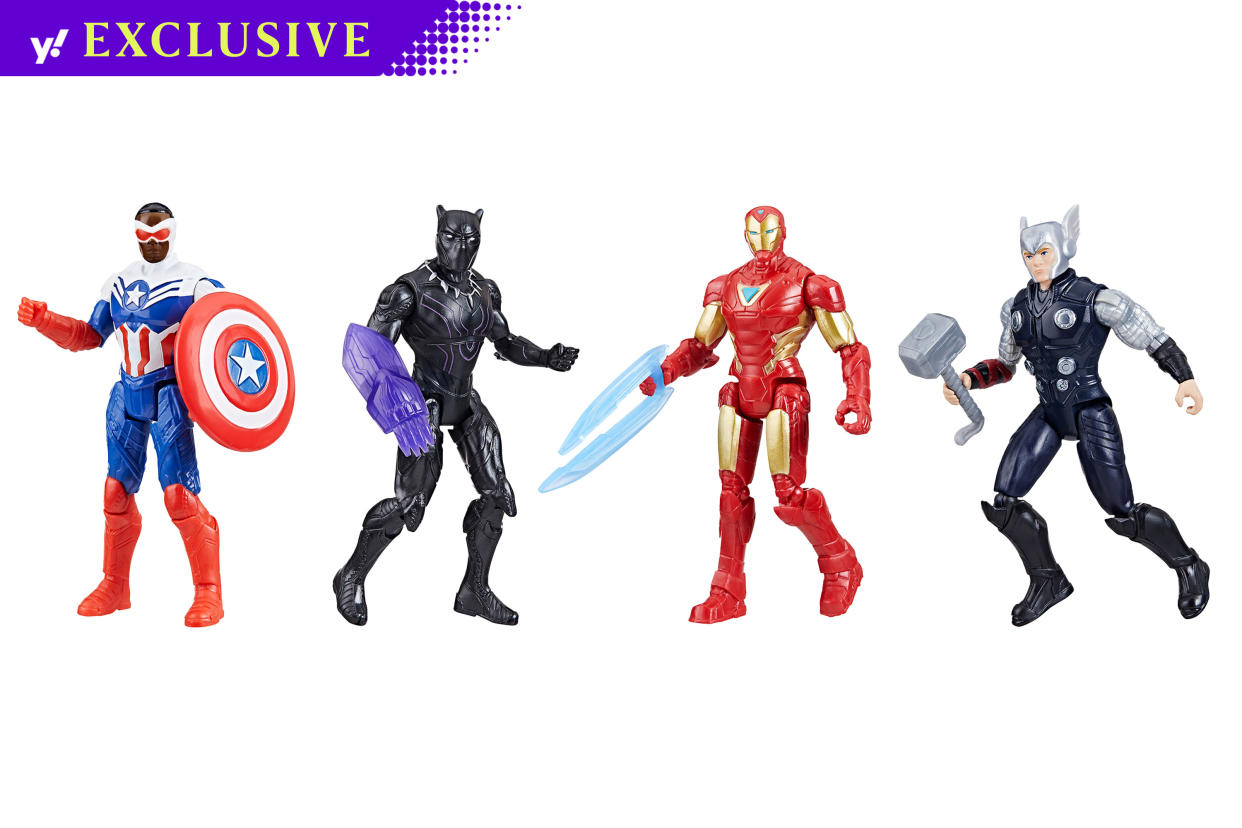 Marvel Avengers Epic Hero Series Action Figures: Captain America, Black Panther, Iron Man and Thor. (Courtesy of Hasbro)
