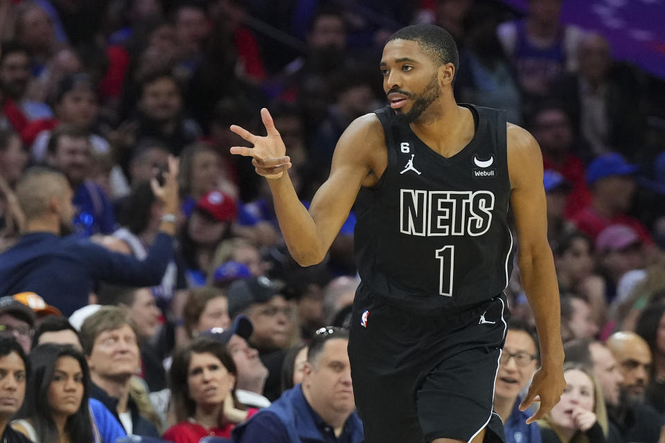 The Brooklyn Nets are waiting on a superstar after recent upheaval, and Mikal Bridges could net them some decent trade value. (Mitchell Leff/Getty Images)