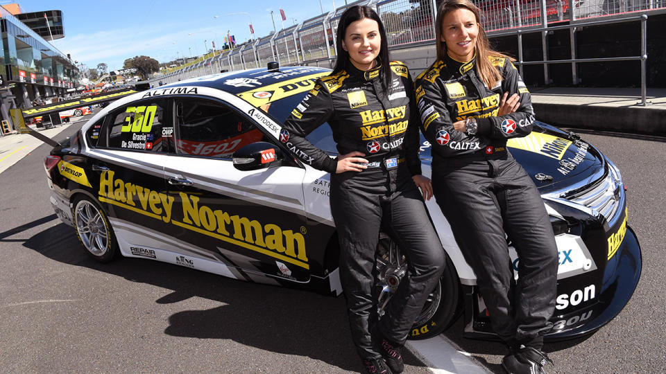 Renee Gracie and Simona de Silvestro, pictured here at the Bathurst 1000 in 2015.