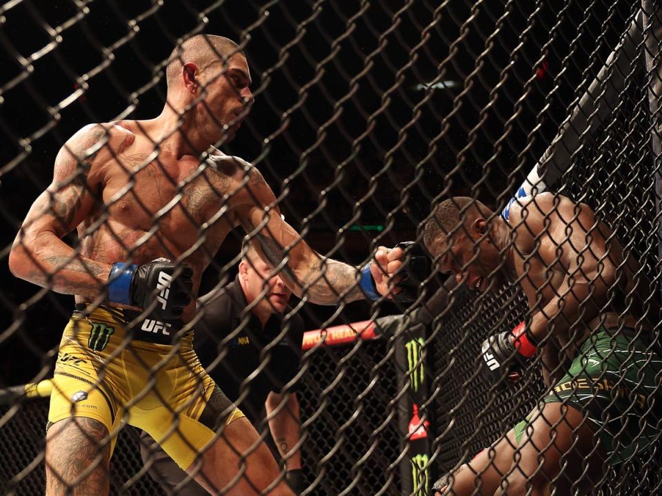 Alex Pereira (left) secured a TKO win against Israel Adesanya in November (Getty Images)