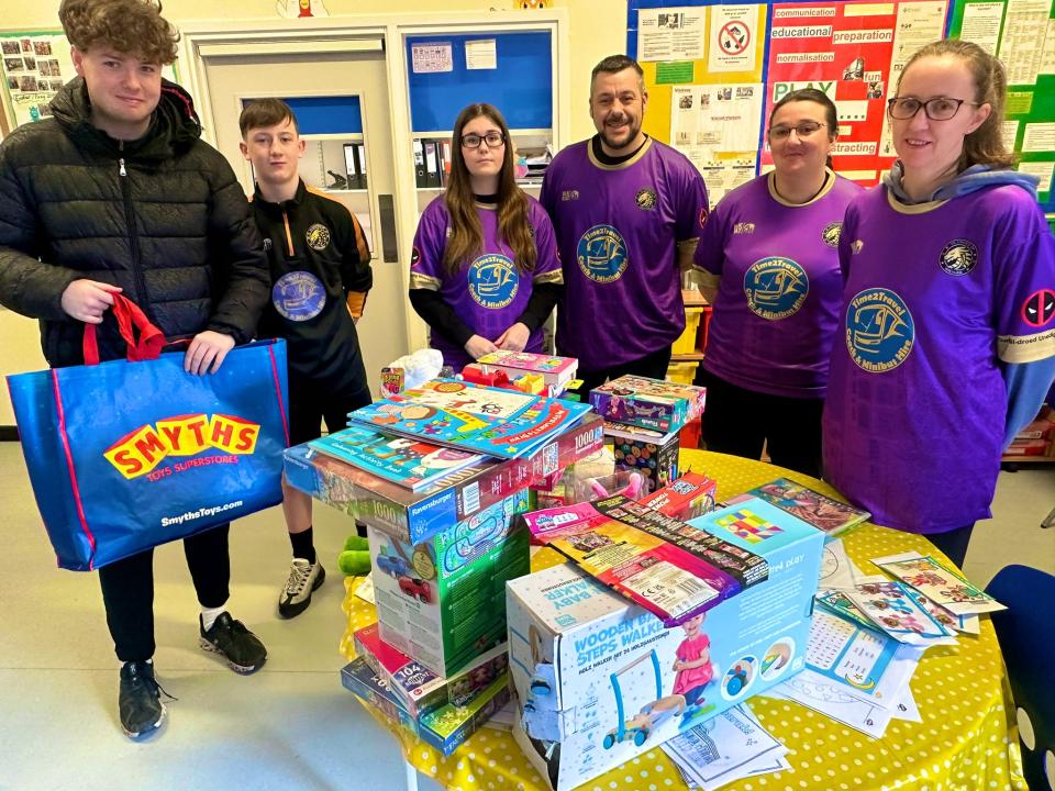 The founder of FC United of Wrexham wanted to ‘bring a smile to people’s faces’ by donating Easter eggs and toys (Andrew Ruscoe/PA)