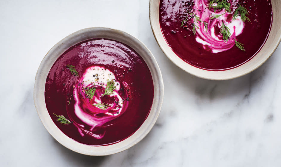 two bowls of the creamy soup