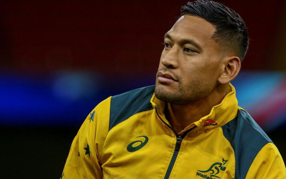 In 2019 Rugby Australia tribunal found Israel Folau guilty of a 'high-level' code of conduct breach for posting on social media that 'hell awaits' gay people - AFP