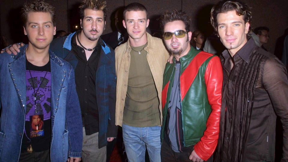 *NSYNC from left to right – Lance Bass, Joey Fatone, Justin Timberlake, Chris Kirkpatrick and JC Chasez. Source: Getty