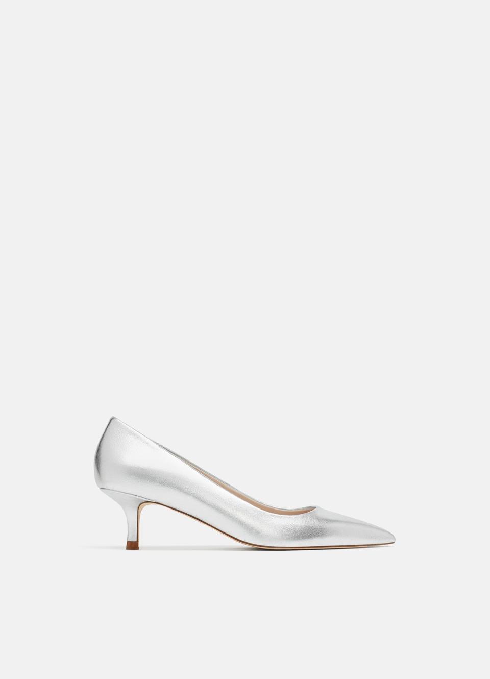 Zara Laminated Leather High Heel Shoes