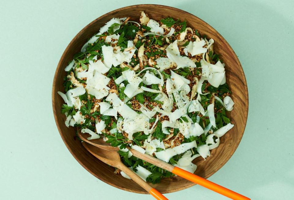 Buckwheat and Shiitake Mushroom Salad with Gouda