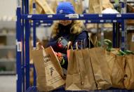 Order processing at the storage area of Czech online grocer Rohlik Group in Prague