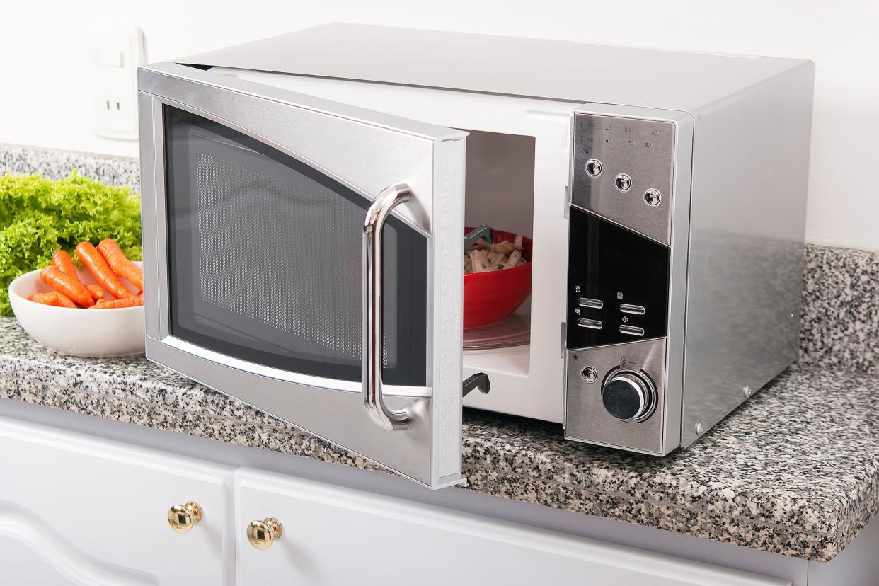 microwave oven on countertop