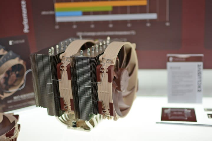 The Noctua NH-D15 G2 air cooler showcased at Computex 2024.