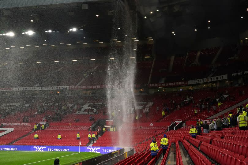 A significant leak in the roof of Old Trafford was spotted prior to their clash against Arsenal