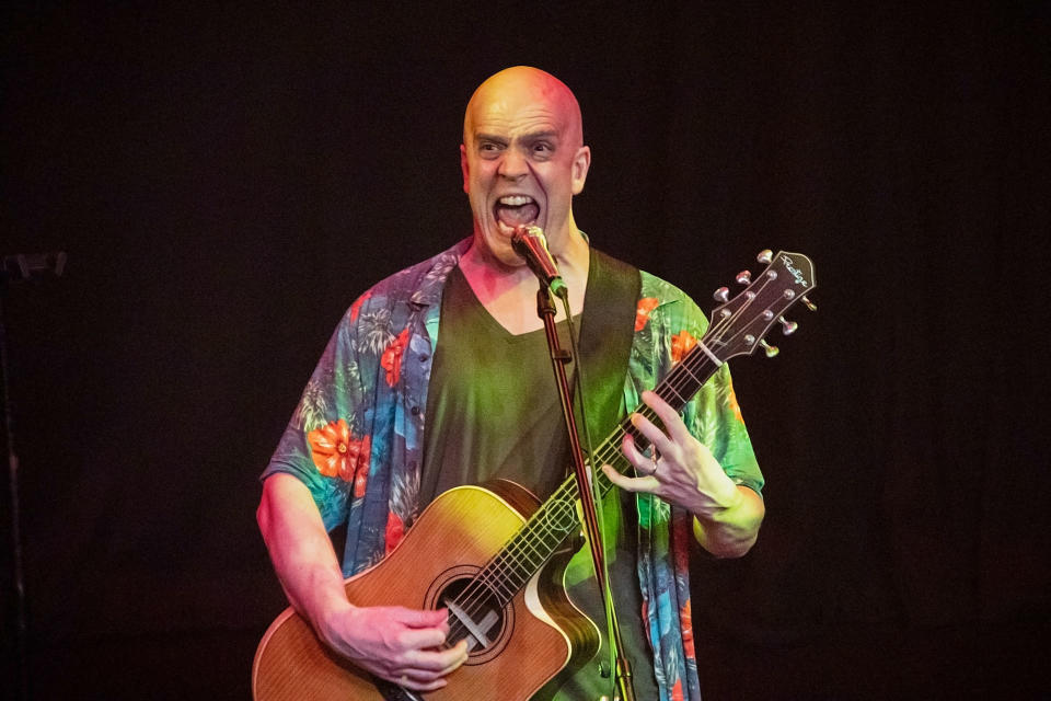 Devin Townsend letting out one of his signature screams. (PHOTO: Dhany Osman / Yahoo News Singapore)