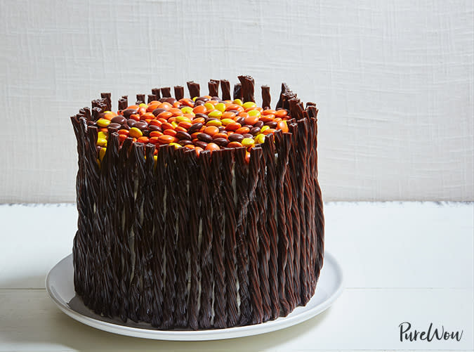 Twizzlers Twists and Reese's Pieces Peanut Butter Cake