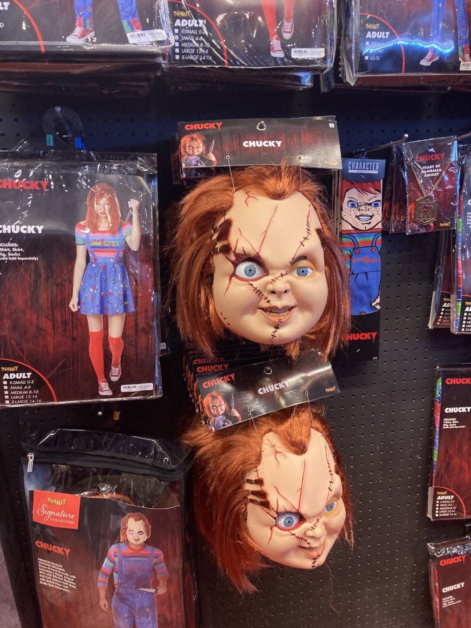 Don't know if it's the threatening eyes or red scars, but Chucky is a scary and popular costume for Halloween this year.