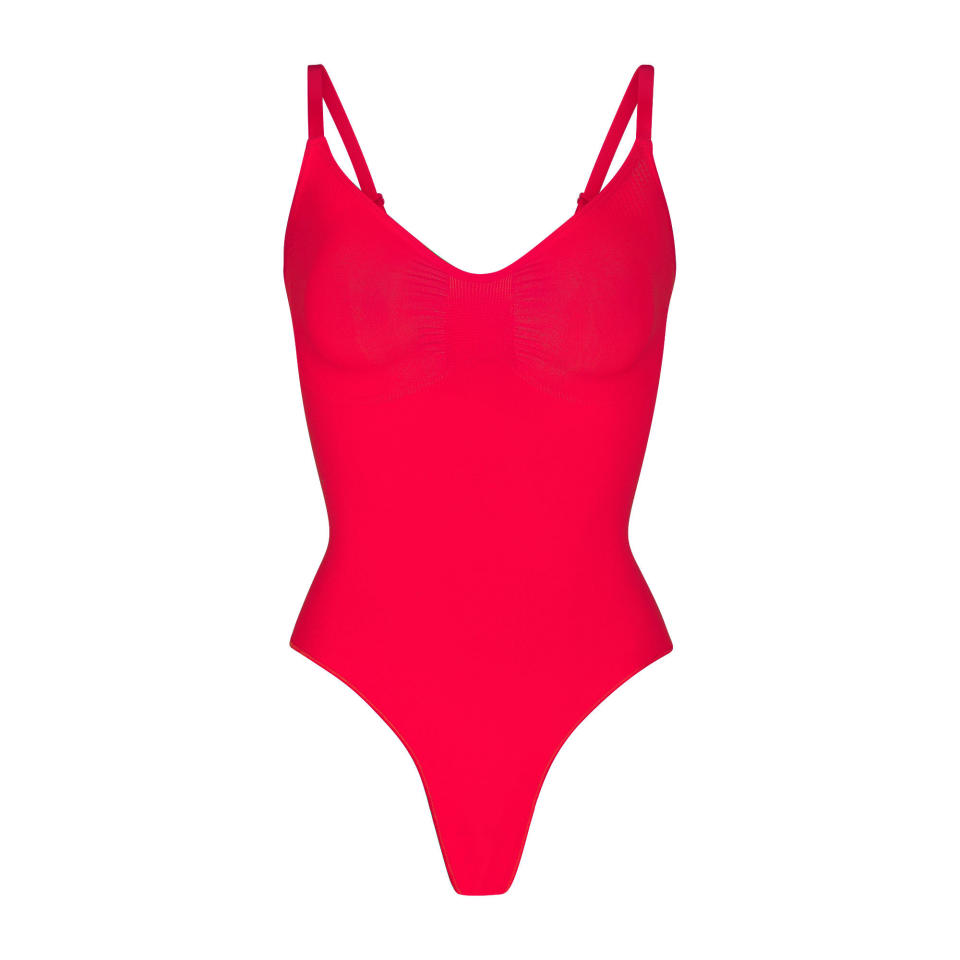 Skims red bodysuit