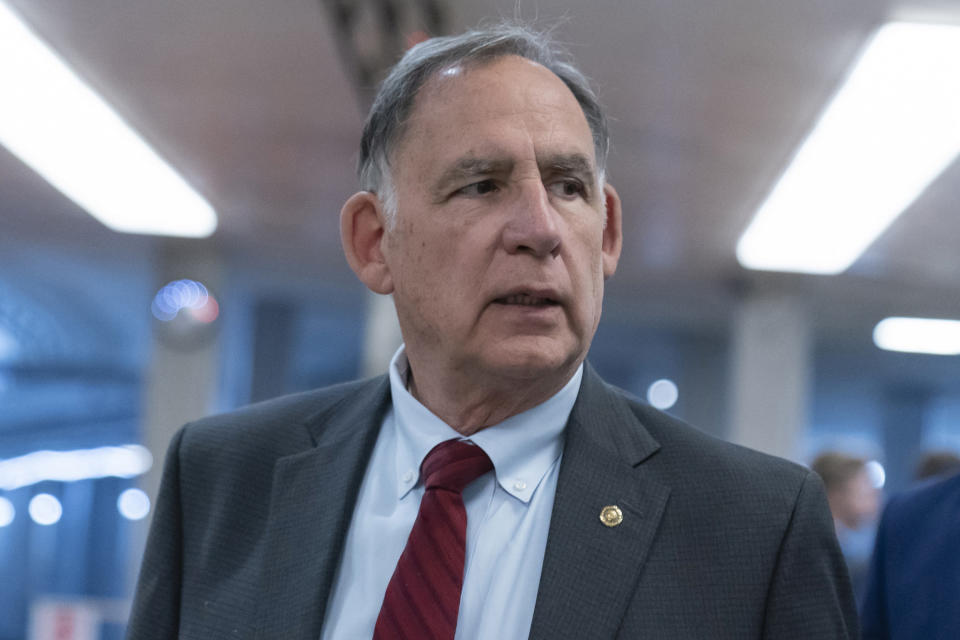 FILE - Sen. John Boozman, R-Ark., speaks on Capitol Hill in Washington, Wednesday, March 16, 2022. Boozman is running for reelection in the Arkansas Republican primary on May 24, 2022. (AP Photo/Alex Brandon File)