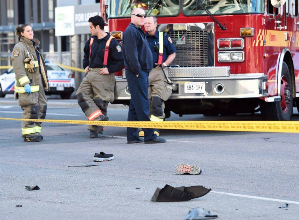 First responders at the scene of Monday’s Toronto van attack.