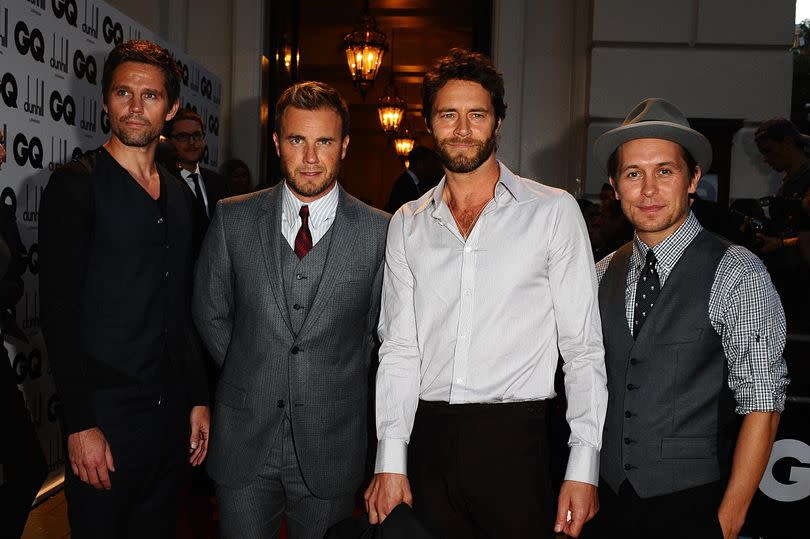 Take That, (left to right) Jason Orange, Gary Barlow, Howard Donald and Mark Owen