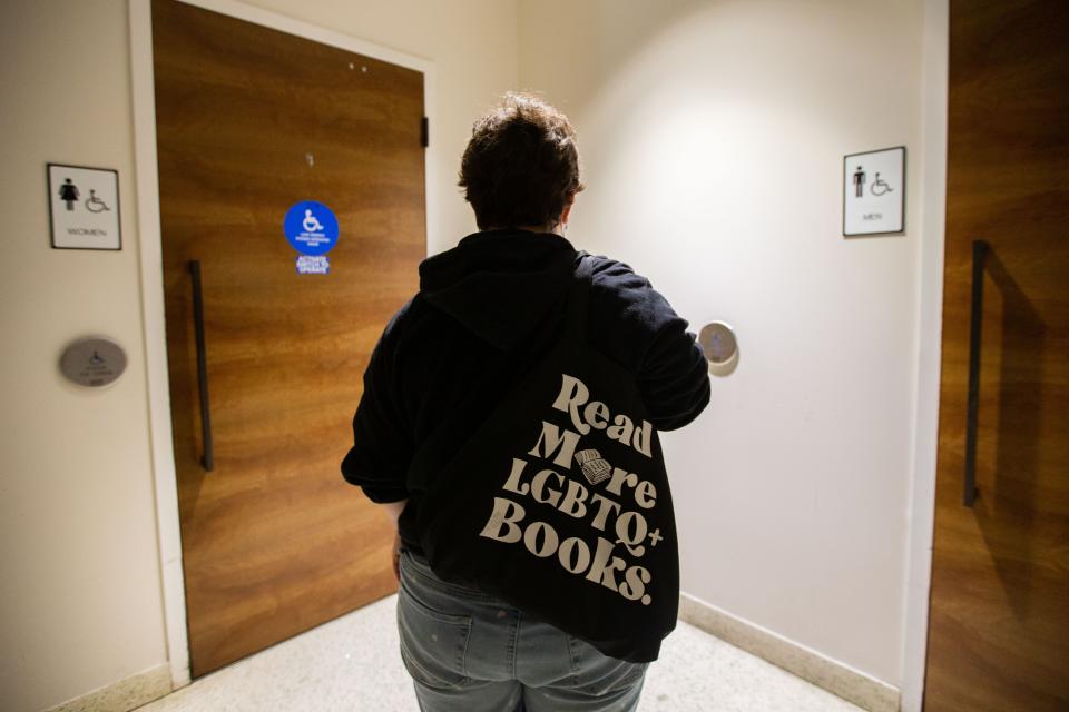 In high school Ollie gave themself kidney stones because they had so much anxiety over which restroom to use. 
(Credit: Alicia Devine/Tallahassee Democrat)