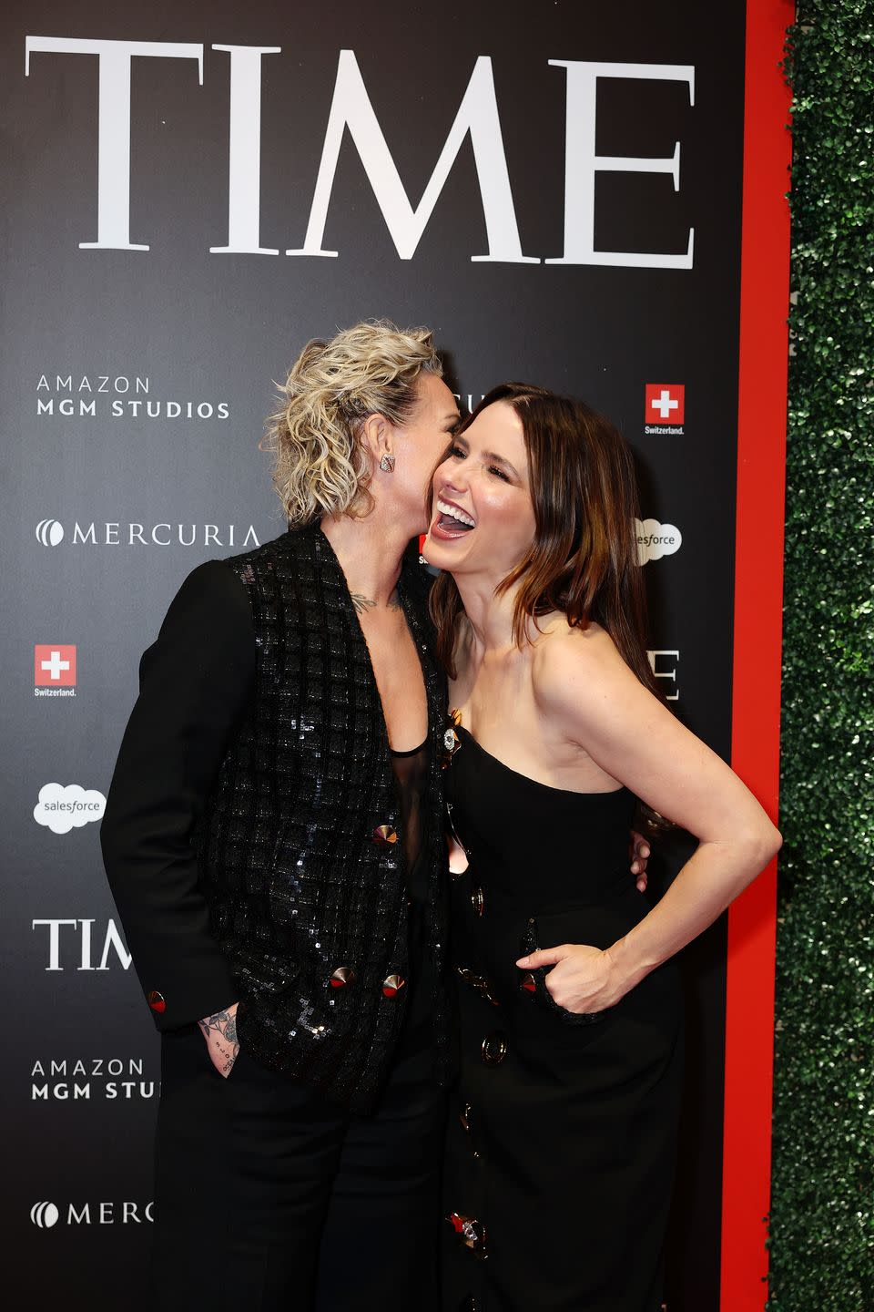 washington, dc april 27 l r ashlyn harris and sophia bush attend a late night soiree at the swiss ambassadors residence following the white house correspondents dinner hosted by time and amazon mgm studios on april 27, 2024 in washington, dc photo by tasos katopodisgetty images for kimball stroud associates