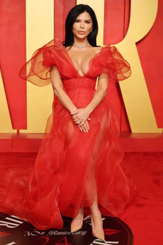 <p>Amy Sussman/Getty </p> Lauren Sanchez attends the 2024 Vanity Fair Oscar Party Hosted By Radhika Jones at Wallis Annenberg Center for the Performing Arts