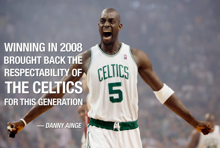 In a span of six years, Kevin Garnett joined the ranks of the Celtics greats. (AP)