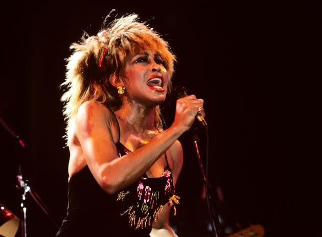 Tina Turner performs live in 1984.