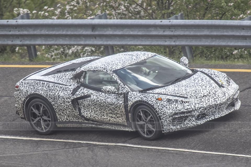 <p>A prototype for <a href="https://www.caranddriver.com/news/a27116013/chevrolet-corvette-c8-mid-engine-confirmed-2020/" rel="nofollow noopener" target="_blank" data-ylk="slk:the new mid-engine C8 Corvette;elm:context_link;itc:0;sec:content-canvas" class="link ">the new mid-engine C8 Corvette</a> hit the straightaway at GM's proving grounds in Milford, Michigan for some high-speed testing-and luckily, our spy photographer was there to witness it. While we've seen <a href="https://www.caranddriver.com/news/a20722220/fresh-mid-engine-corvette-spy-shots-reveal-new-details/" rel="nofollow noopener" target="_blank" data-ylk="slk:numerous spy photos;elm:context_link;itc:0;sec:content-canvas" class="link ">numerous spy photos</a> of the highly anticipated sports car over the years, we'll take any chance we can get to take a gander at the new 'Vette. Click through for more details.<br></p>