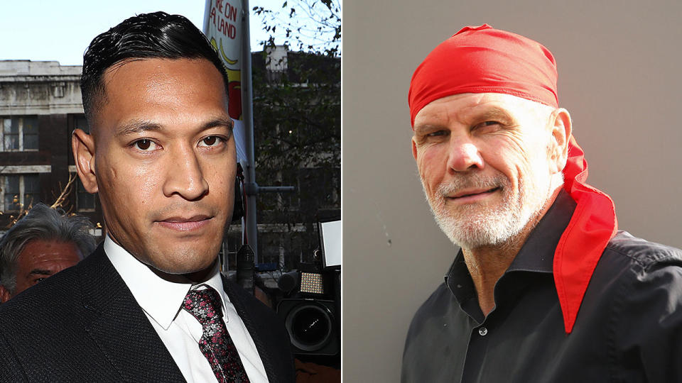 Pictured here, Israel Folau's Wallabies captaincy claim has been labelled 'absurd' by Peter FitzSimons.