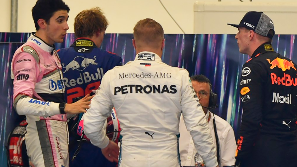 Verstappen (R) snapped at Ocon (L). Image: Sky Sports