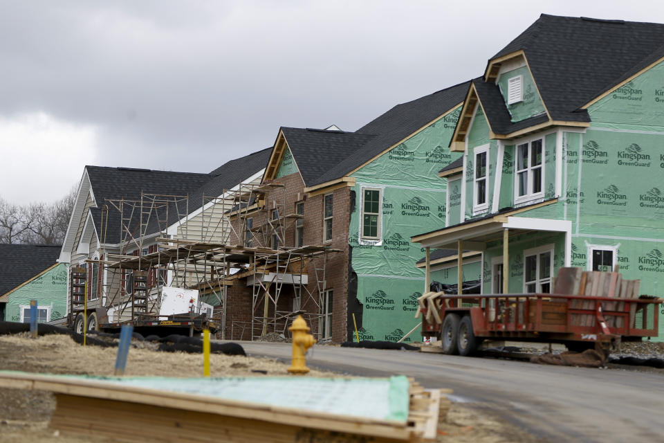 New home construction is underway in a housing plan in Zelienople, Pa. It’s lining up to be another strong year for investors who own homebuilding stocks as a proxy bet on the health of the U.S. housing market. Housing market trends are expected to remain favorable for builders, but those focusing on first-time buyers could be the safest bet for further gains. (AP Photo/Keith Srakocic)