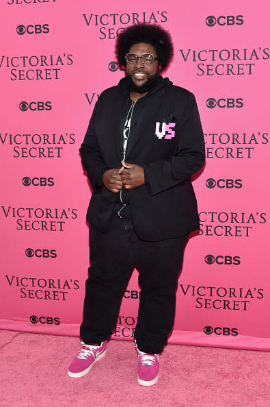 Questlove wore men’s Victoria’s Secret on the pink carpet at the 2015 Victoria’s Secret Fashion Show after party. 