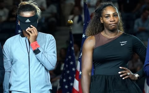 Serena Williams has a meltdown at the US Open  - Credit: afp