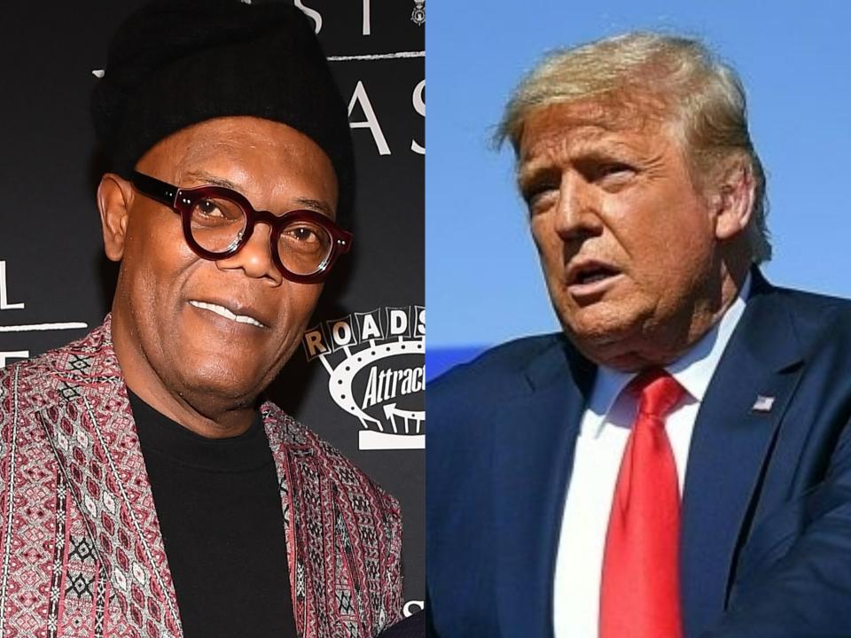 Samuel L Jackson and Donald Trump (Paras Griffin/Mandel Ngan/Getty Images)