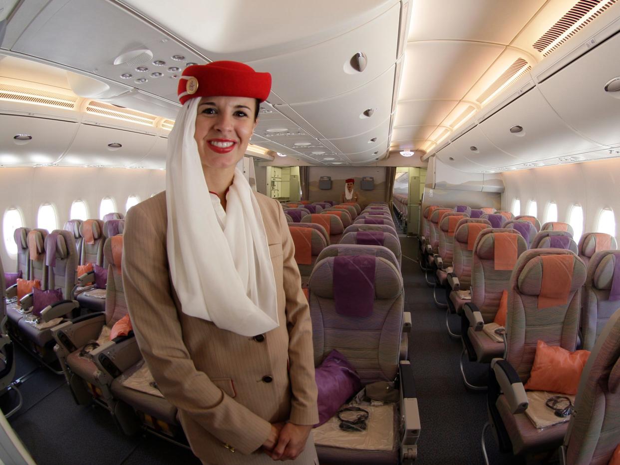 Emirates Airline's Airbus A380 stewardess