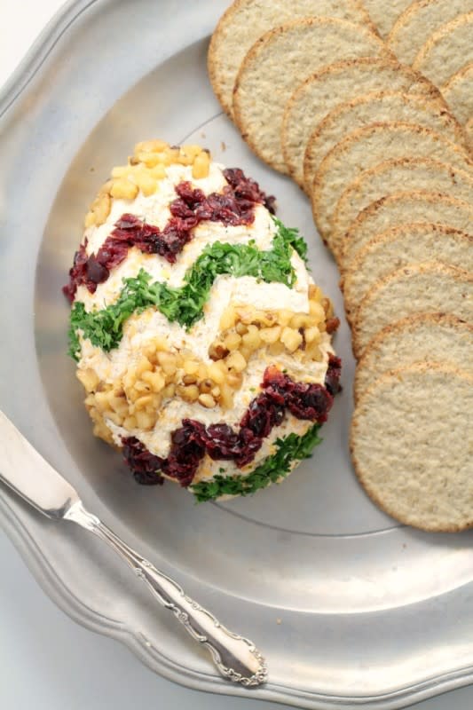 <p>Frugal Momeh</p><p>This Easter egg cheese ball is an adorable Easter appetizer that is easy to make and super delicious. Start with a classic cheeseball and decorate for a unique Easter-themed appetizer to serve at your Easter dinner party!</p><p><strong>Get the recipe: <a href="https://www.frugalmomeh.com/easter-egg-cheese-ball.html#_a5y_p=6273320" rel="nofollow noopener" target="_blank" data-ylk="slk:Easter Egg Cheese Ball;elm:context_link;itc:0;sec:content-canvas" class="link ">Easter Egg Cheese Ball</a></strong></p>