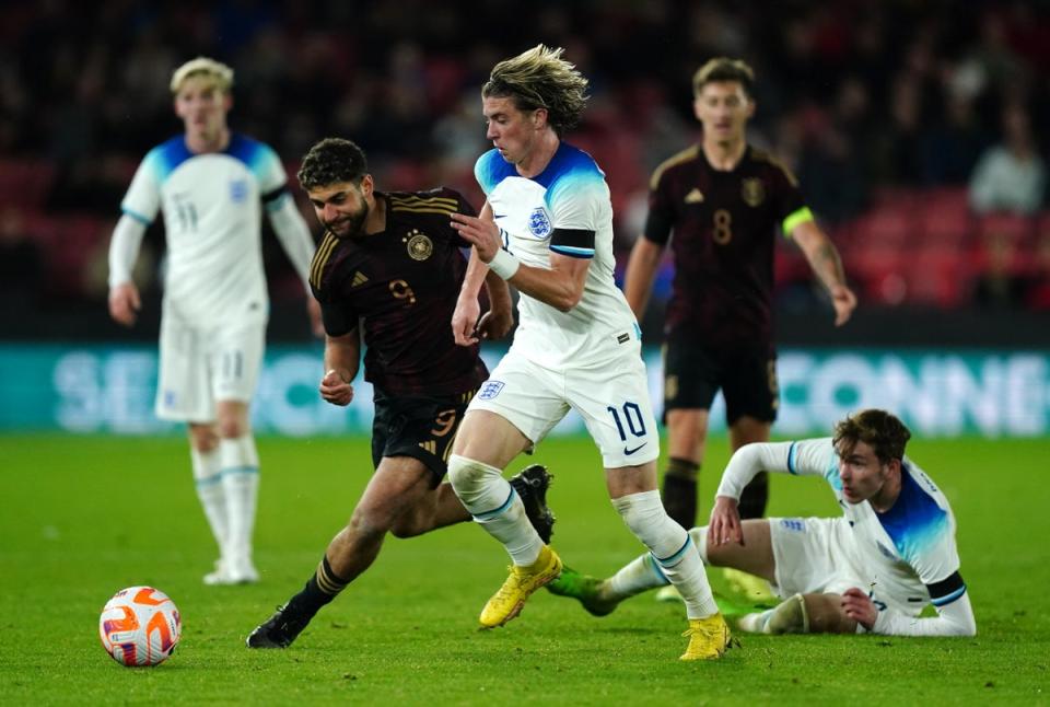 England Under-21s’ Conor Gallagher scored in the 3-1 win over Germany (Mike Egerton/PA) (PA Wire)