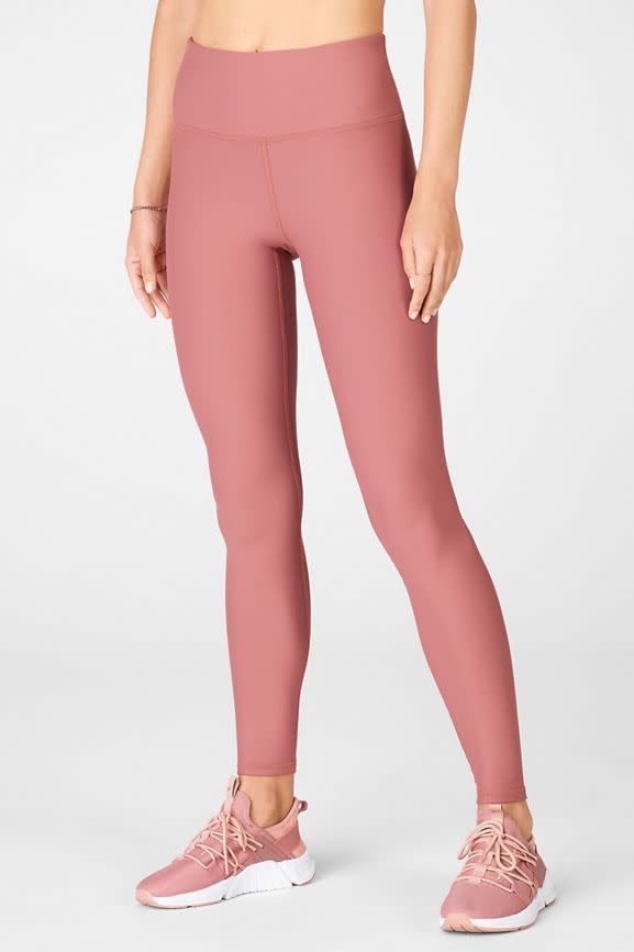 Lululemon strawberry pink double layer pull-on Align ankle leggings Size 12