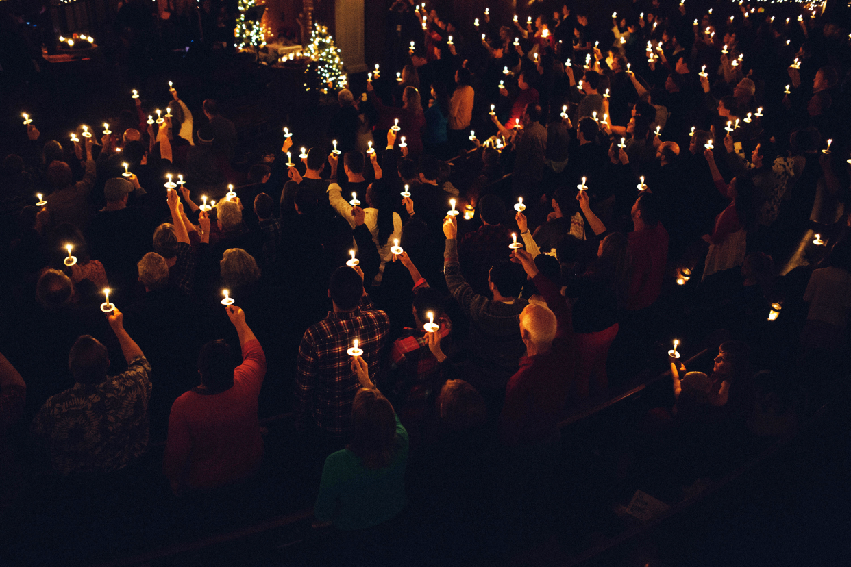 Candlelight service at church